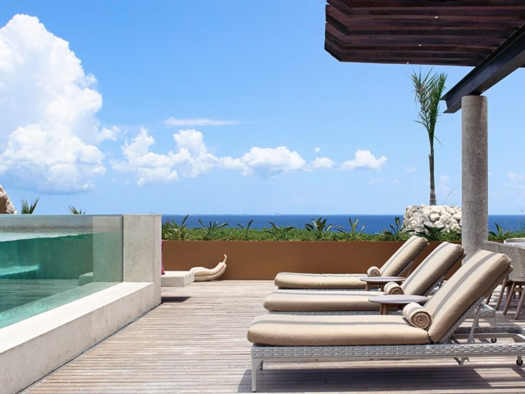 Hotel Xcaret Arte honeymoon suite and terrace