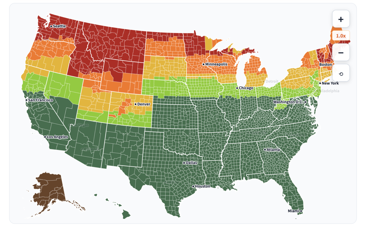 2026 Fall Foliage Map: Real-Time US County Prediction Tracker